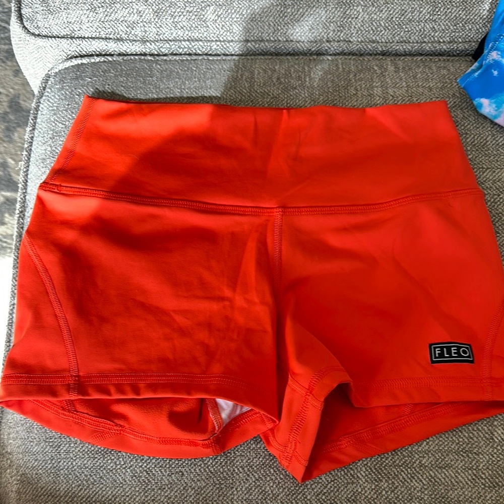 FLEO Women's Red Athletic Shorts